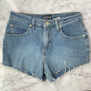 French Dressing FDJ Blue Custom Distressed Cutoff Denim Jean Shorts 4